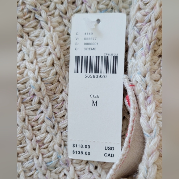 Anthropologie cable sweater women's size Medium cream nwt - Picture 10 of 14